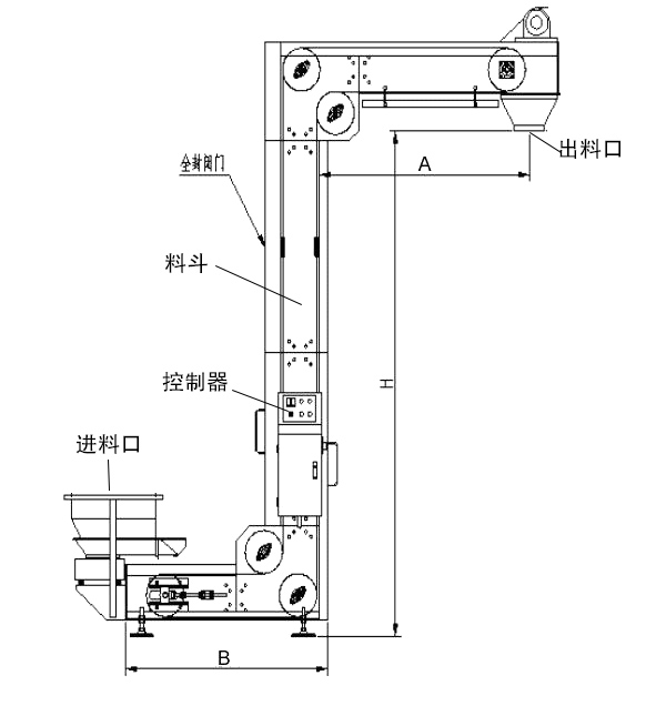 z型斗式提升機結(jié)構(gòu)圖